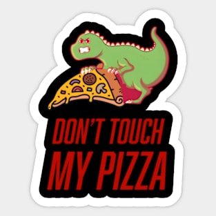 Pizza Protector Dino Hungry Dinosaur Guards His Slice Sticker